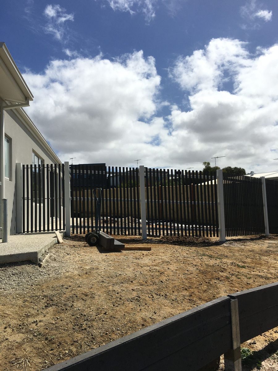 Painted treated pine picket with painted posts