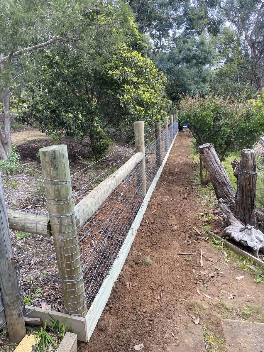 Wire with treated pine posts